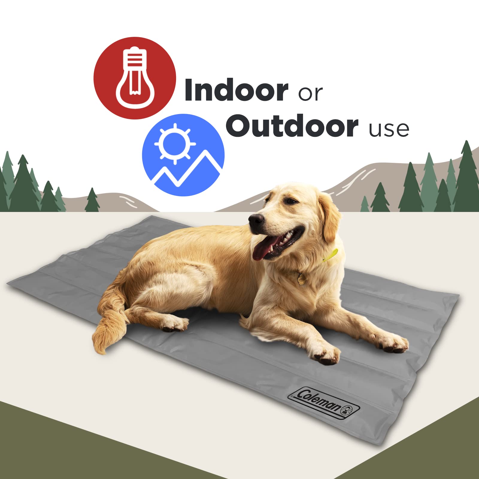 Coleman Comfort Cooling Gel Pet Pad Mat In Large 20'X36', For Large Pets