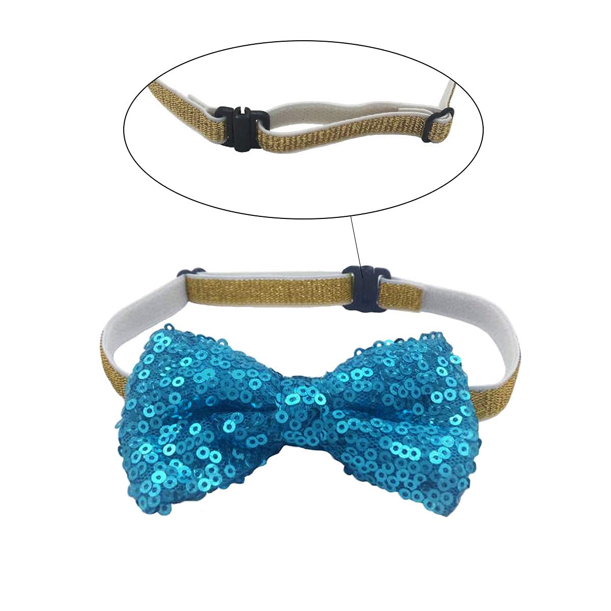 Posapet Cat Dog Birthday Crown Hat And Bow Tie Collar Set Pet Boy Birthday Party Supplies (Blue)