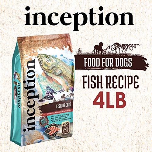 Inception Dry Dog Food Fish Recipe - Complete and Balanced Dog Food - Legume Free Meat First Dry Dog Food - 4 lb. Bag (13278)
