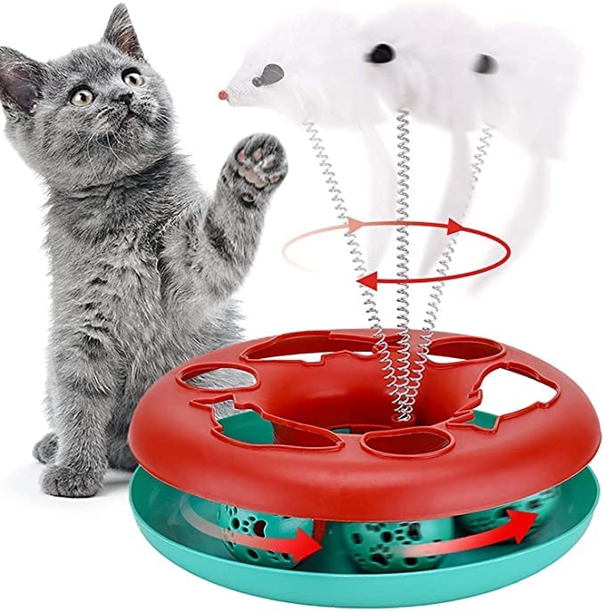 Kspups Circle Cat Interactive With Ball I And Catch The Mouse Motion To Exercises And Satisfy I PetS Natural Instinct With Fun T