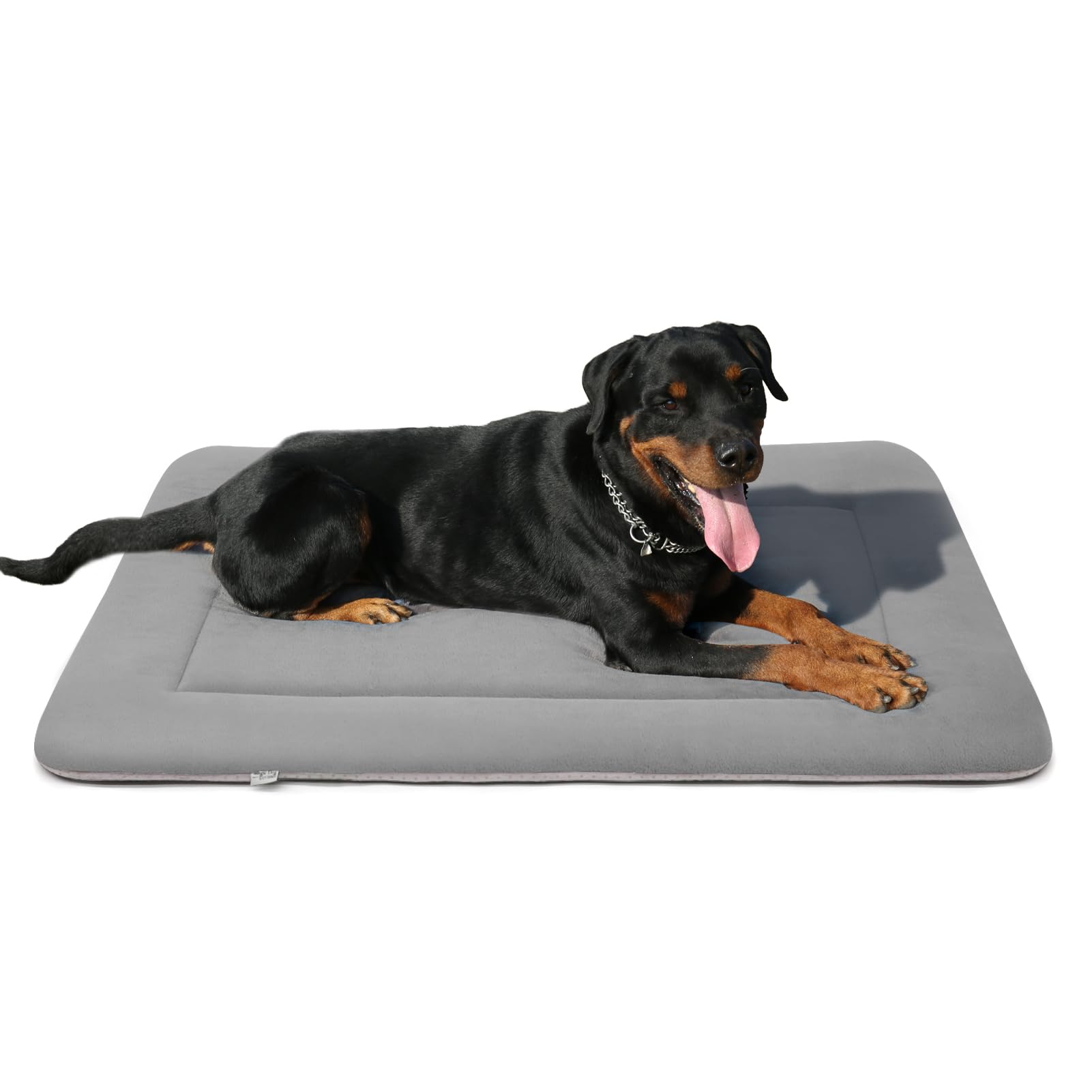 Magic Dog Soft Large Bed Crate Pad Mat, 42 Inches Machine Washable Pet Bed With Non-Slip Bottom, Gray