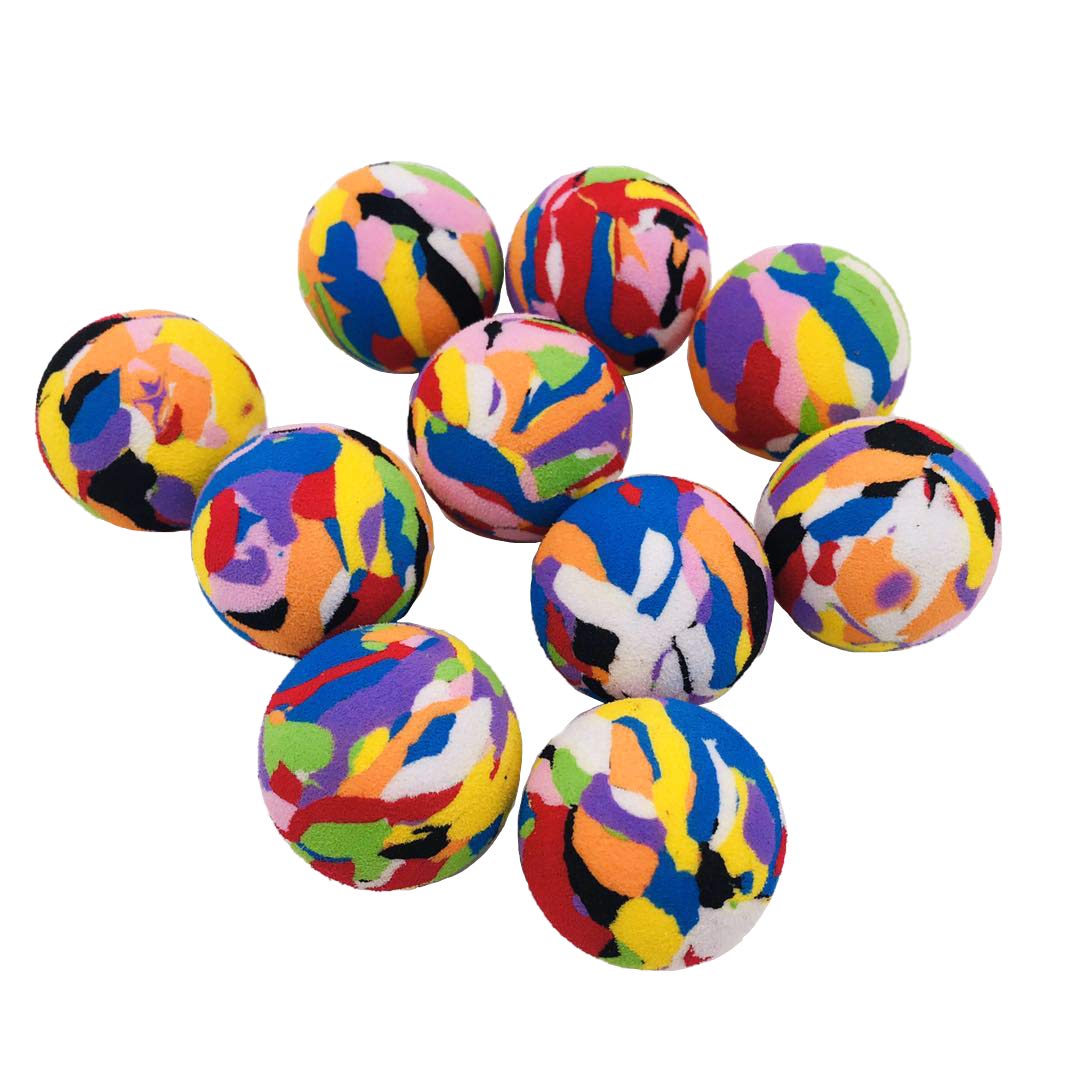 Pet Show 10Pcs Pack Cats Interactive Toys Balls For Indoor Cat 35Mm Camouflage Soft Eva Foam Ball For Kitten Chase Playing Toy For Small Dogs Animals Puppies