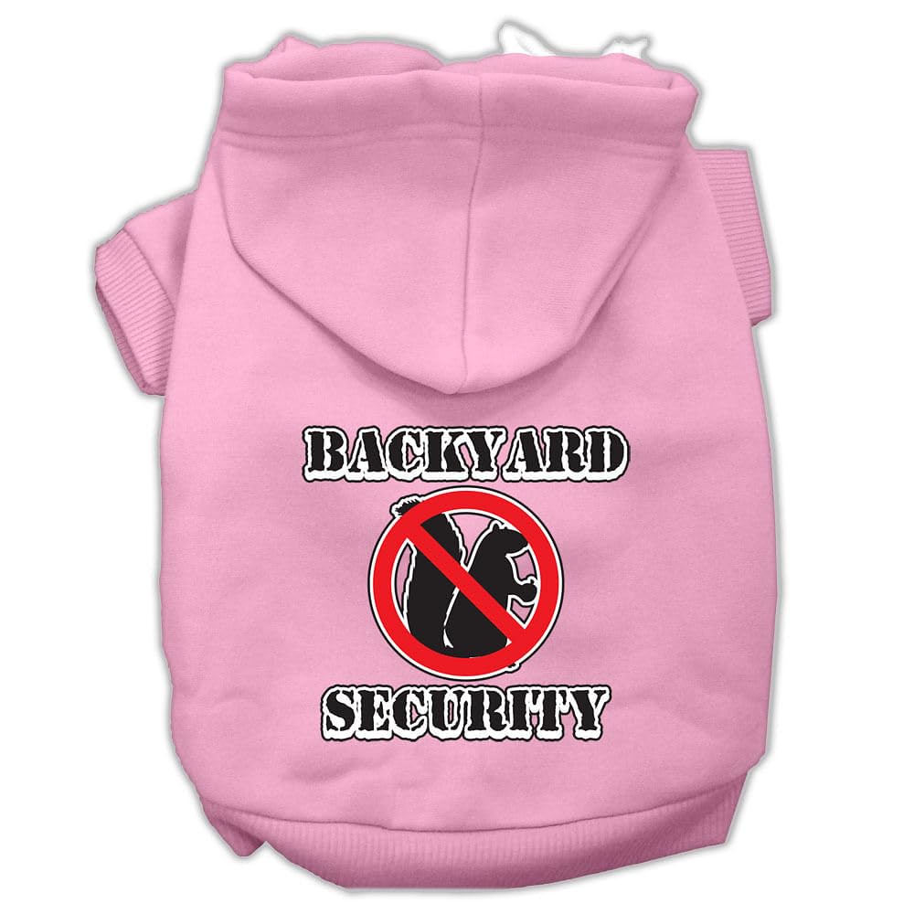 Mirage Pet Products 12&quot; Backyard Security Screen Print Pet Hoodie, Medium, Light Pink
