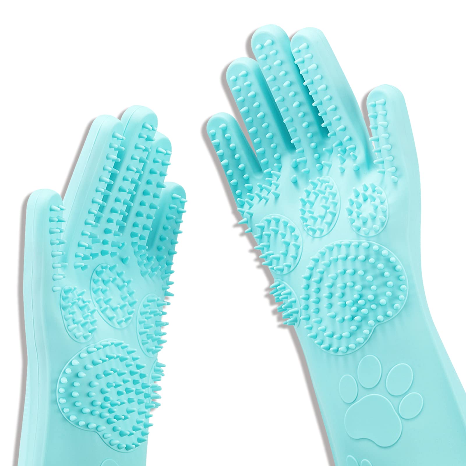 Srtood Pet Grooming Magic Gloves, Dog Cat Bathing Shampoo Brush, Silicone Hair Removal Gloves With Thick High Density Teeth For 