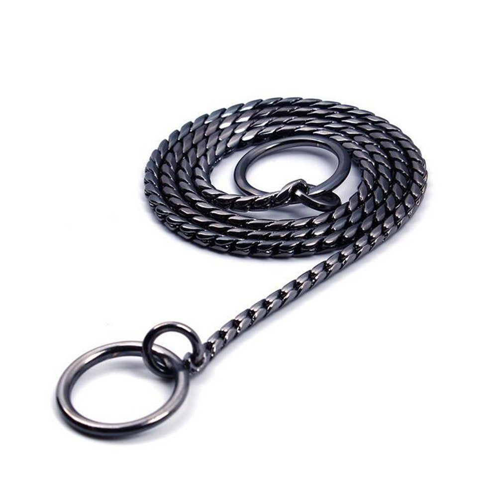 Sgoda Black Dog Chain Collar Choke Pet Training Snake Collar With Heavy Links, 24 In, 5 Mm