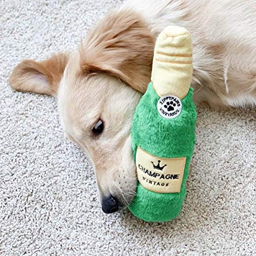 Zippypaws Happy Hour Crusherz - Zippy Paws Dog Toy For Large And Small Dogs, Crinkle Dog Toy With No Stuffing, Squeaky Dog Toy Pack Of 1, Champagne