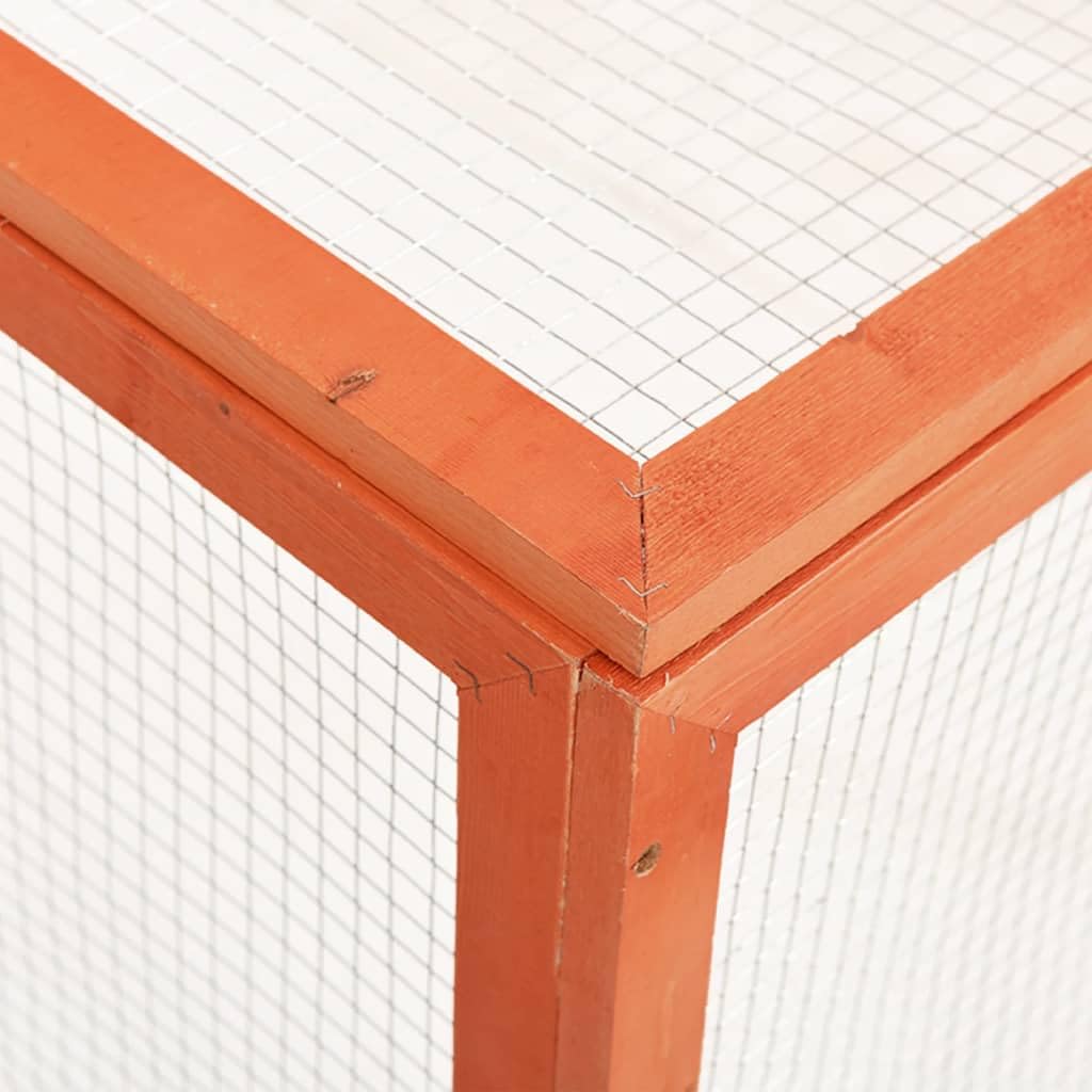 vidaXL Rabbit Hutch - Solid Firwood and Steel Wire - Outdoor Design - Suitable for Small Animals -Easy Assembly- Openable Roof - Cali Prop 65 Warning