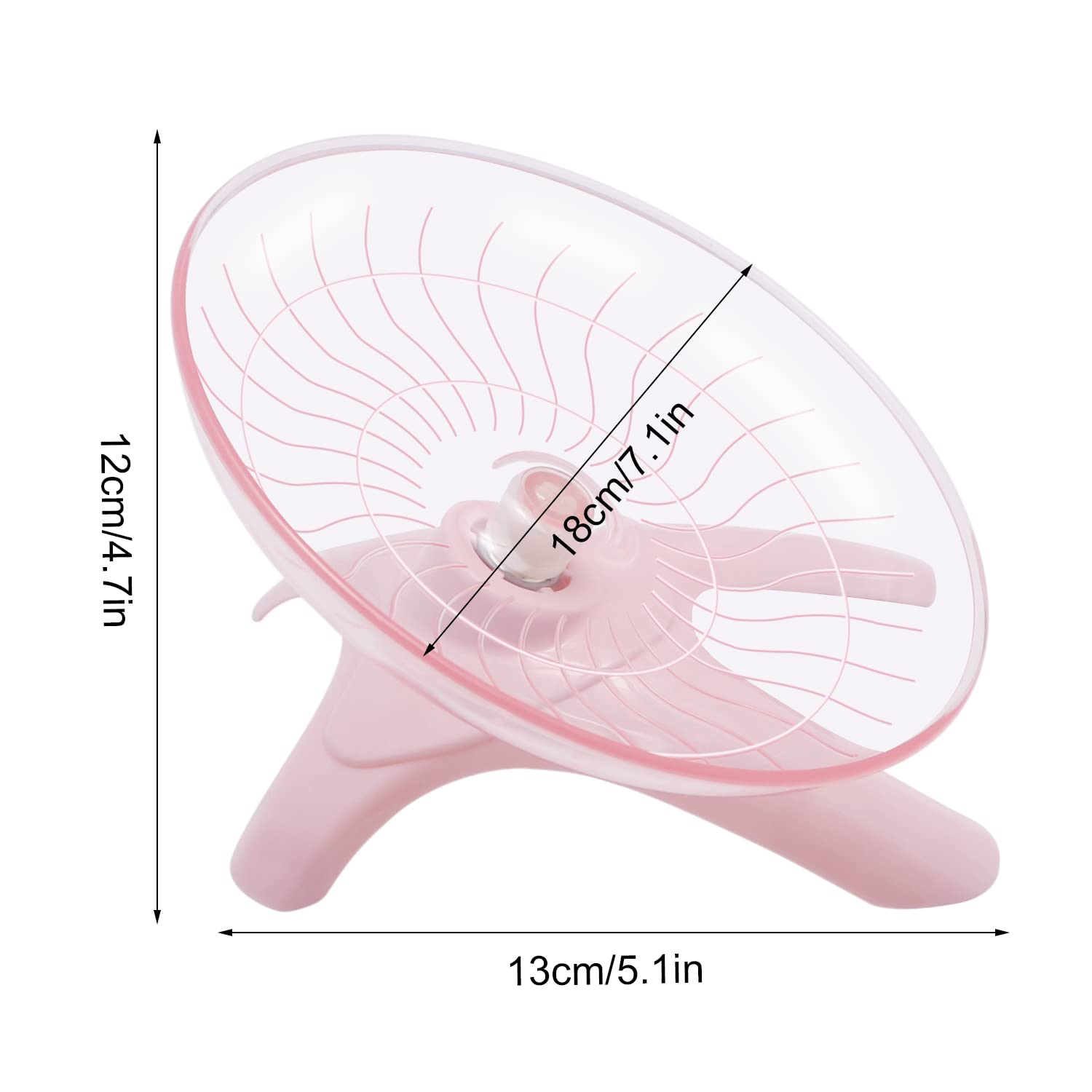 Hamster Wheel Hamster Flying Saucer Silent Exercise Wheel Running Wheel For Dwarf Hamsters Gerbil Mice Small Animals (Pink)