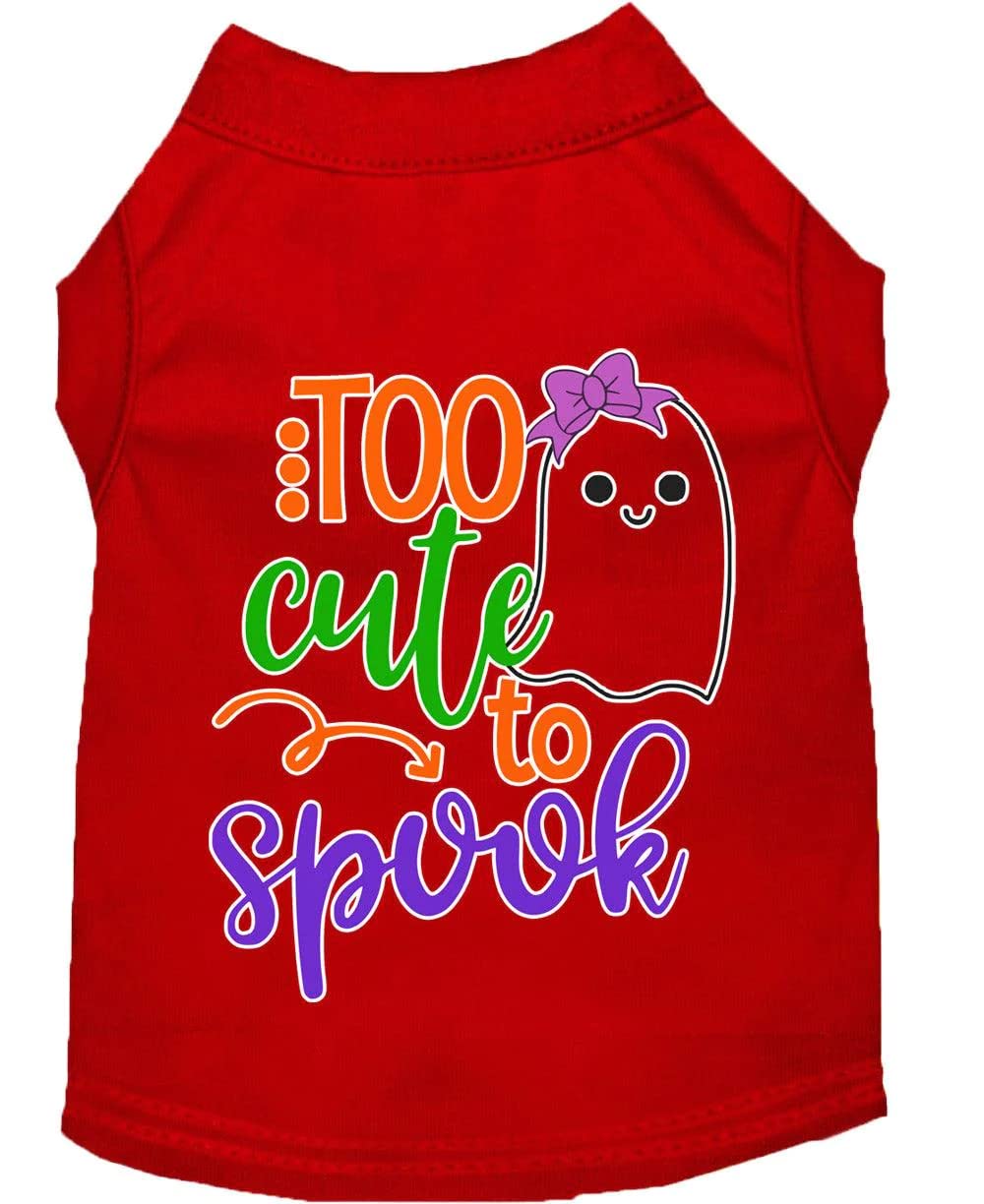 Halloween Pet Dog & Cat Shirt Screen Printed, &quot;Too Cute To Spook - Girly Ghost&quot; Baby Blue MD (6-10 lbs.)