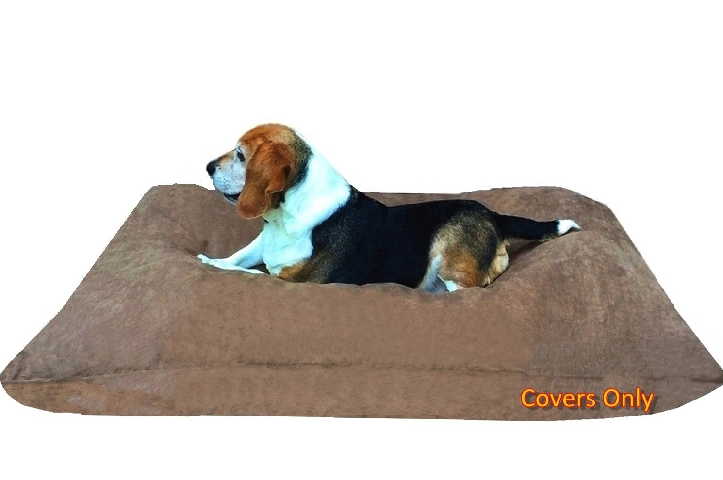 Diy Pet Bed Pillow Suede Cover + Waterproof Internal Case For Dog/Cat At Medium 36'X29' Brown Color - Covers Only