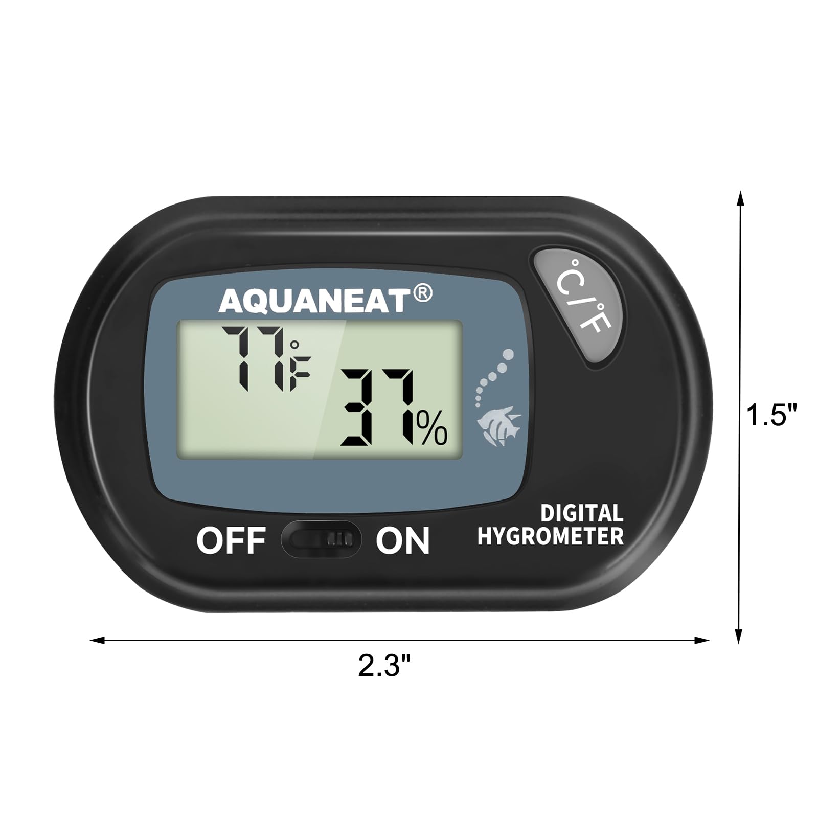 Aquaneat Reptile Thermometer Hygrometer Digital Display Temperature And Humidity Moniter For Reptiles Rearing Box With Suction C