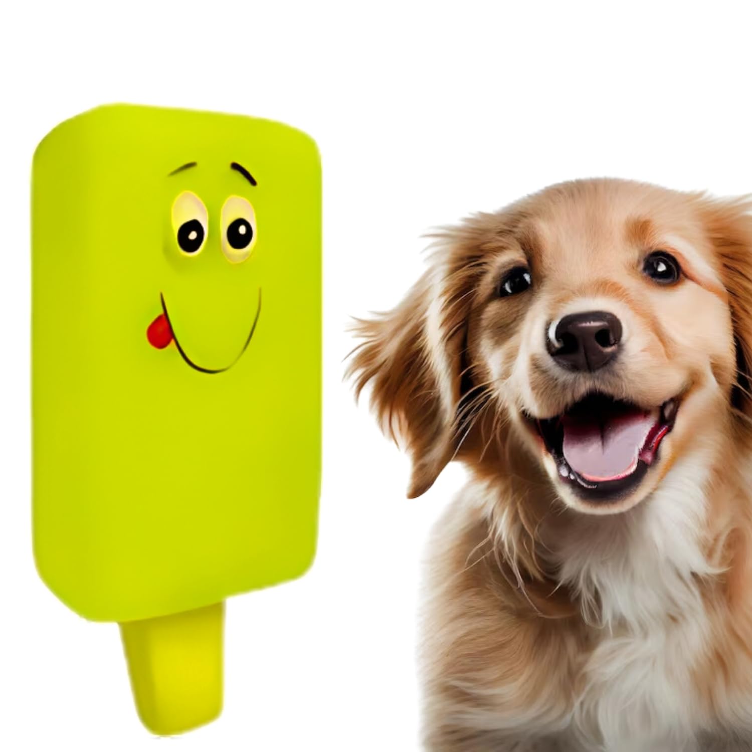 Western Era Ice Cream Smiley Squeaky Toy Interactive Plush Toy, Unleash Fun in Your Furry Friend, Buddy for Dog & Cat, Perfect 