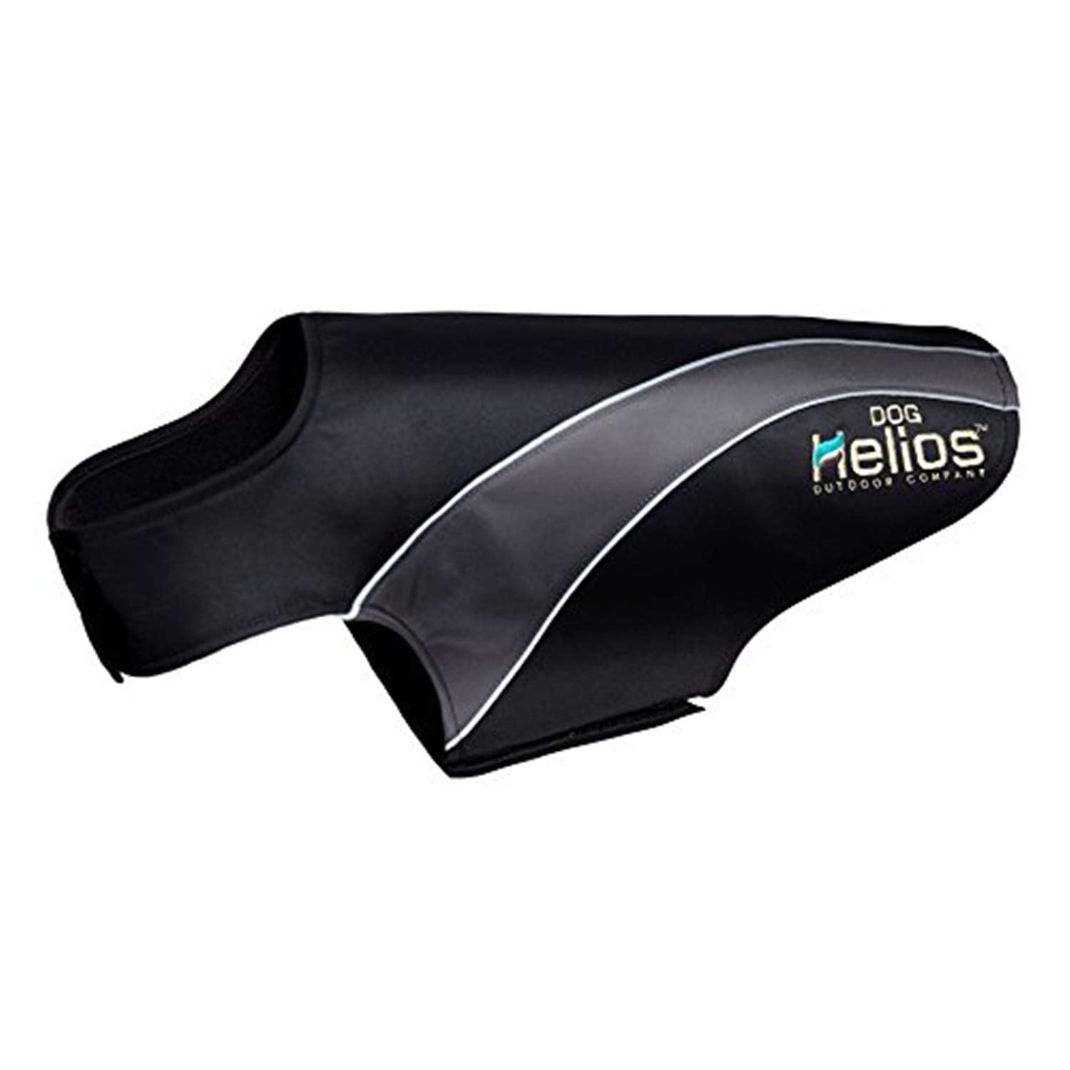 Pet Life Helios Octane Softshell Neoprene Satin Reflective Dog Jacket W/Blackshark Technology, Large, Black, Grey