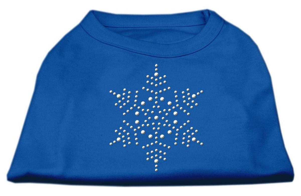 Pet Dog & Cat Shirt Rhinestone, &quot;Snowflake&quot; Blue 3XL (25-35 lbs.)