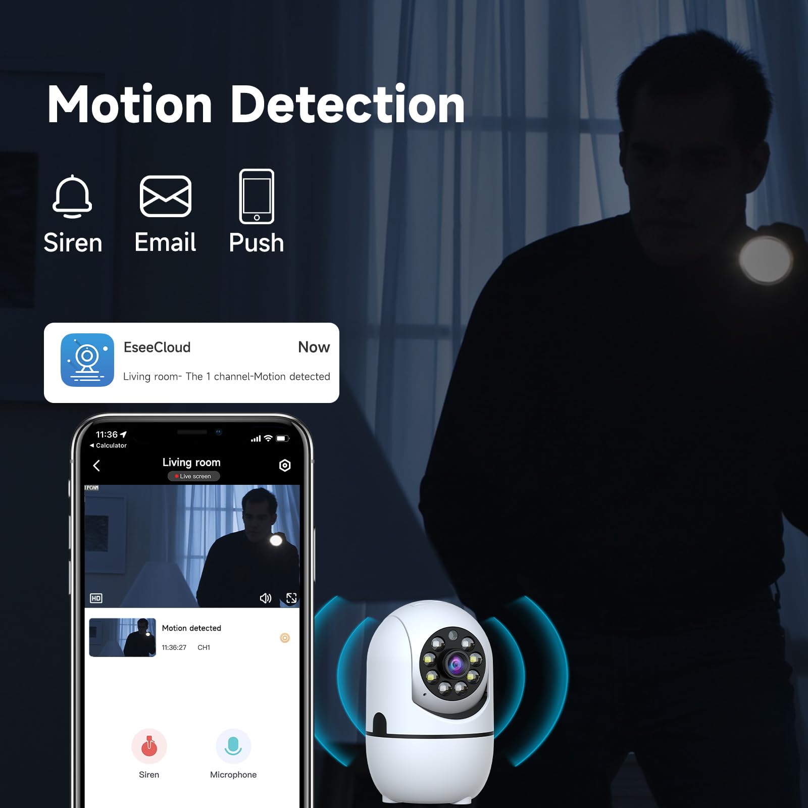 JAIOTlink 1080P Indoor Camera Wireless for Home Security, 5G&2.4G WiFi Baby/Dog/Pet Camera with Phone APP, Color Night Vision, M
