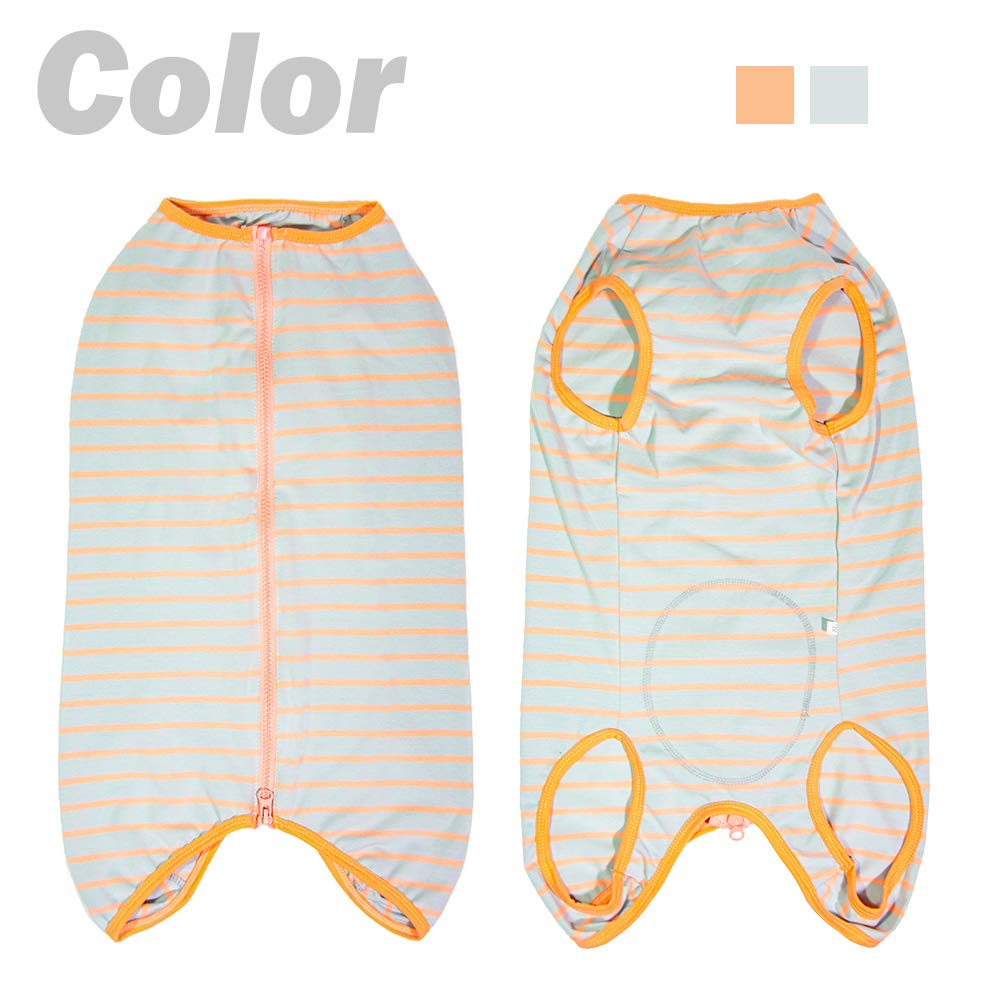 Dogs Recovery Suit Post Surgery Shirt For Female Male Dog, E-Collar Alternative Wound Protective Clothes (Grey Orange-4Xl)