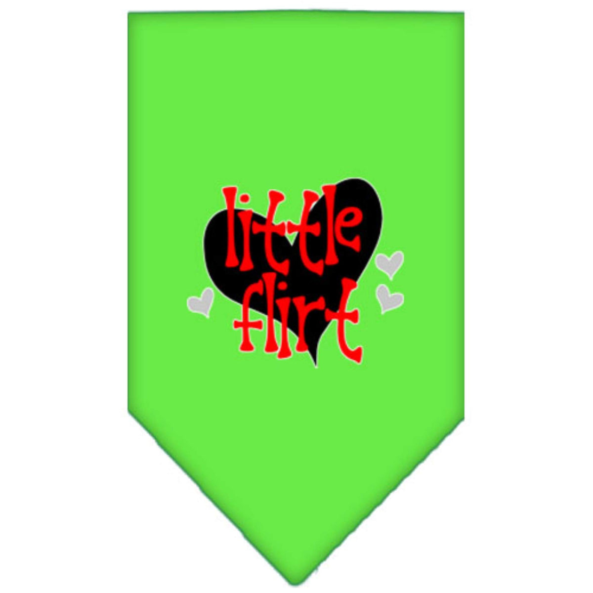 Pet and Dog Bandana Screen Printed, &quot;Little Flirt&quot; Lime Green Small