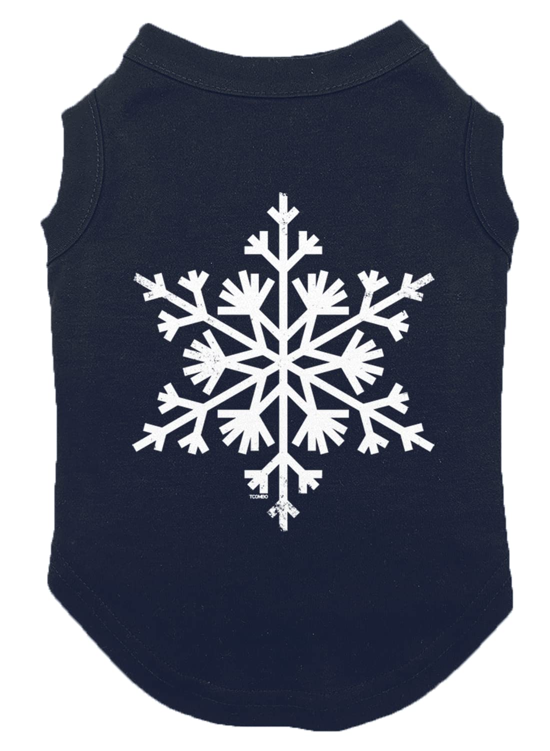 Tcombo Snowflake Dog Shirt (Navy, Large)