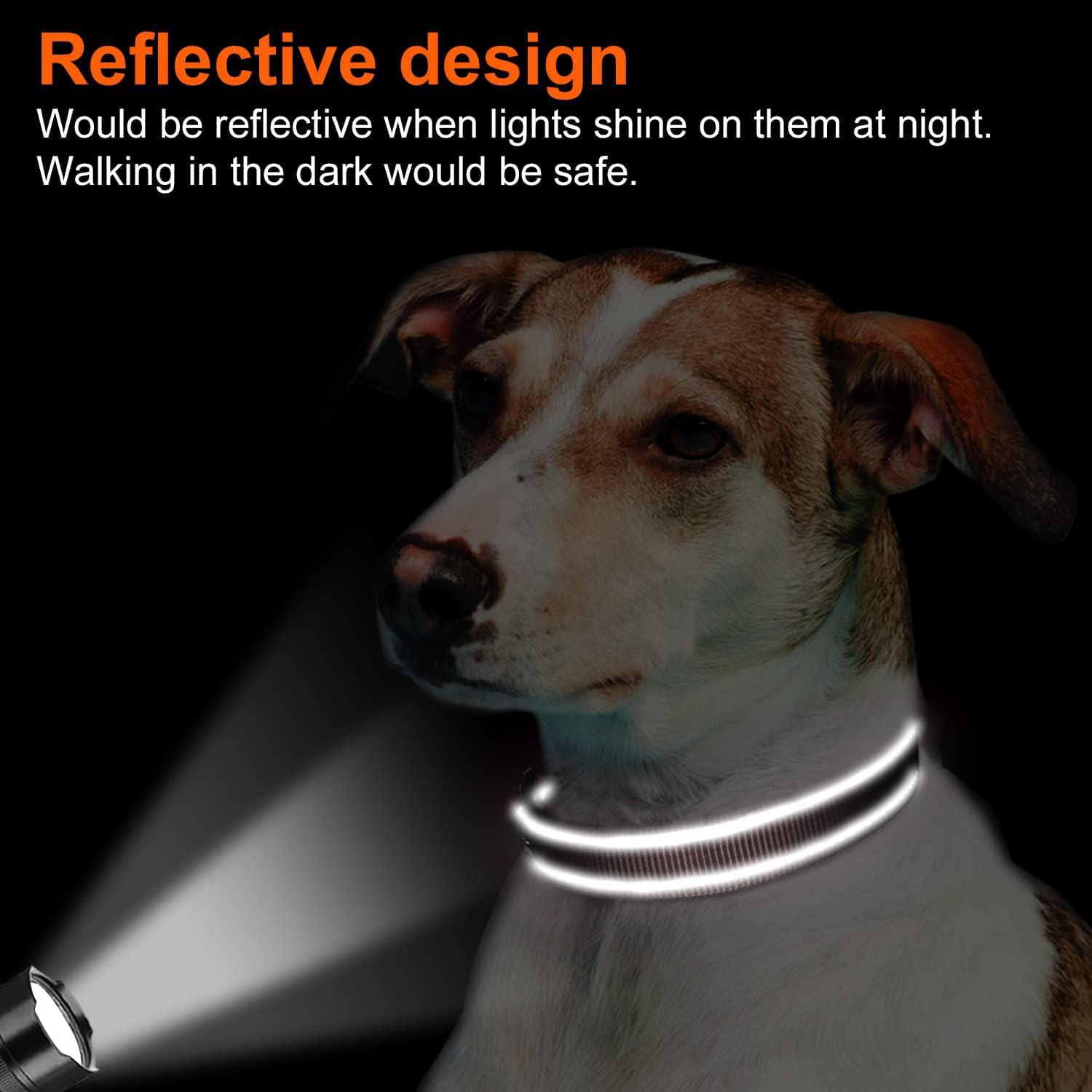 Joytale Reflective Dog Collar,Soft Neoprene Padded Nylon Pet Collar Adjustable For Extra Large Dogs,Brown,Xlarge
