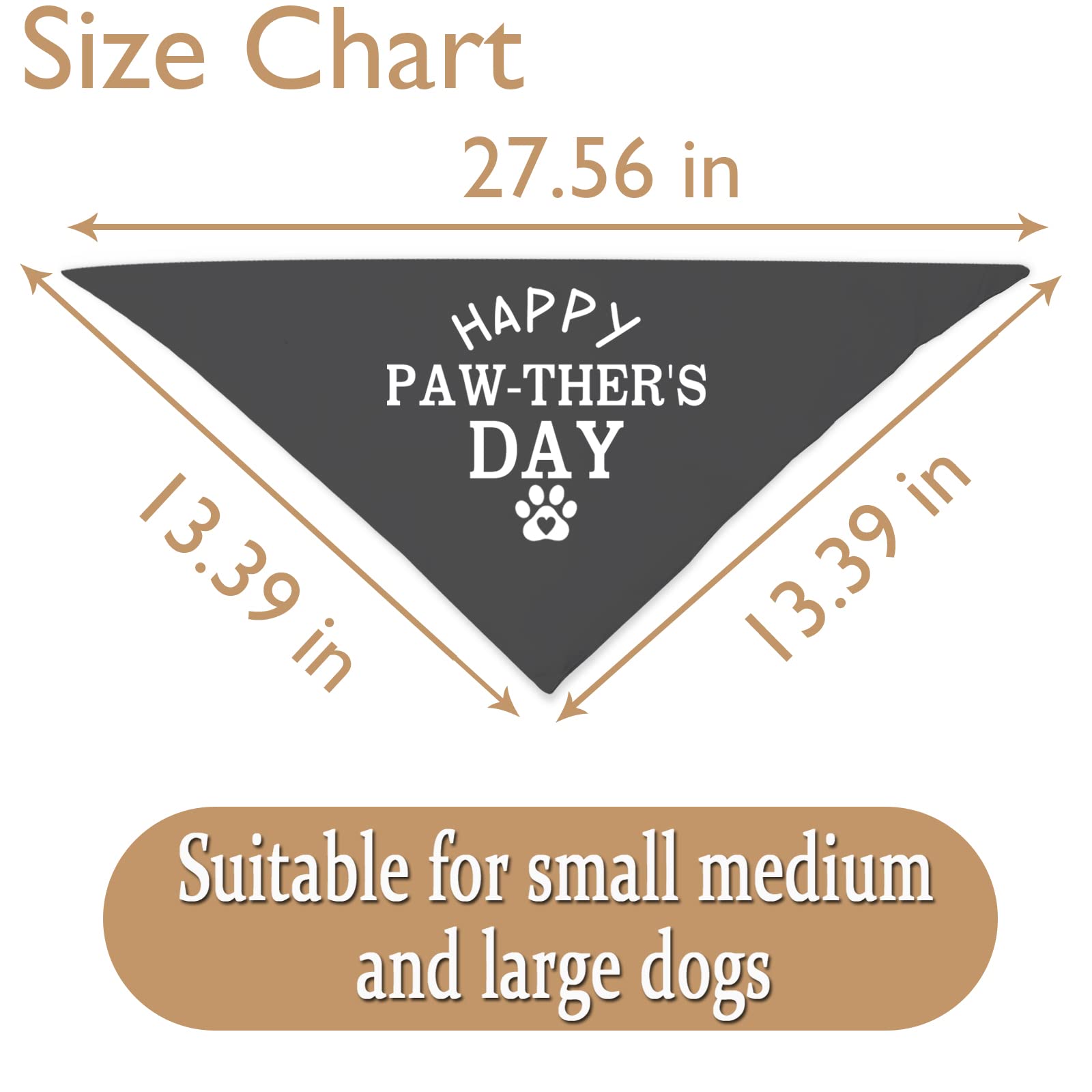 Jxgzso 1 Piece Happy Pawther? Day Dog Bandana Father? Day Dog Bandana Dog Dad Gift (Pawthers Day D)