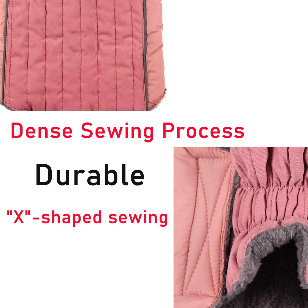 Joydaog Fleece Dog Hoodie For Small Medium Dogs Super Warm Puppy Jacket For Cold Winter Dog Coats,Pink M