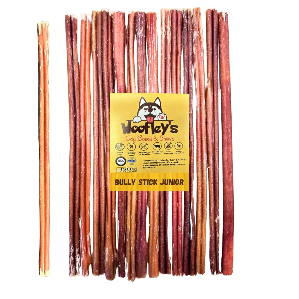 Woofley'S 12 Inch Bully Sticks For Small Dogs - (15 Count) - Bully Sticks For Dogs - Safe Bully Stick Dog Chews -Easily Digestib