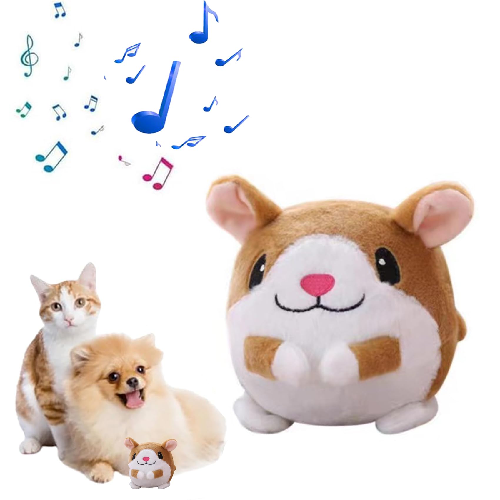 2024 New Active Moving Pet Plush Toy, Interactive Dog Toys, Squeaky Moving Dog Ball Toy, Rechargeable Squeaky Moving Dog Ball To