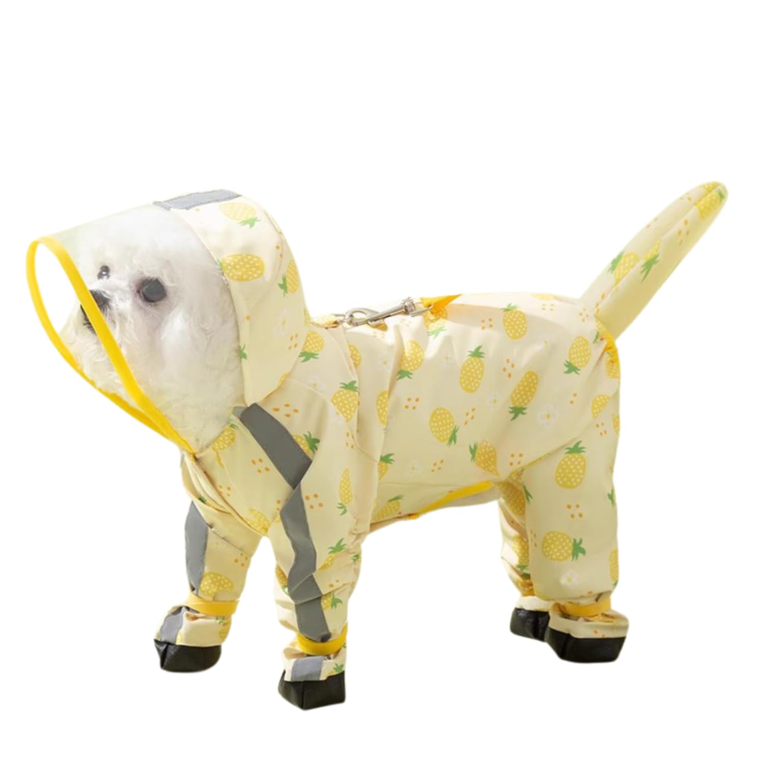 Harikaji Small Dog Raincoat - Tail Protect Feet Cover Waterproof Rain Jacket For Puppy (Pineapple, Xxl)