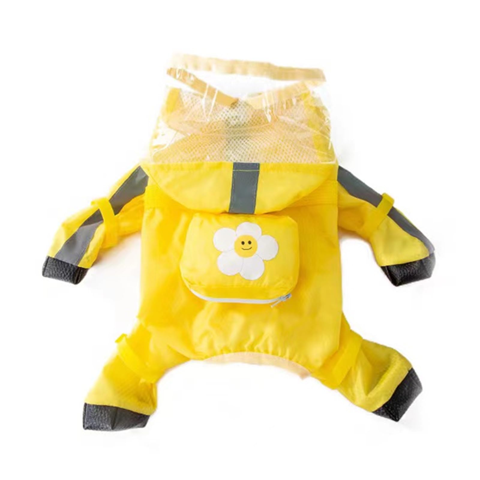 Yeduzyn Dog Raincoat With Boots - Waterproof Jacket With Hood For Small, Medium & Large Dogs, Reflective Strap, Lightweight Rain