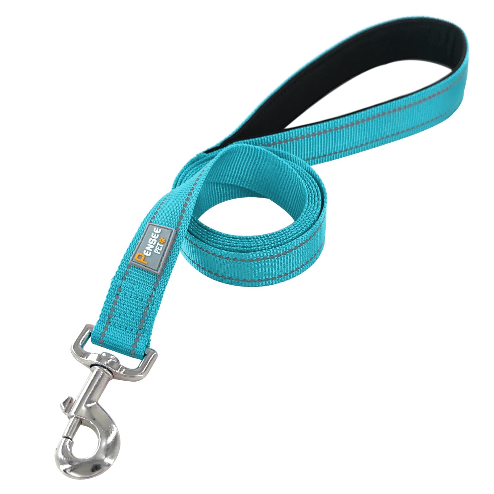 Penseepet Dog Leash 6 Ft Padded Handle Nylon Reflective Dogs Leashes For Large Dogs Sky Blue