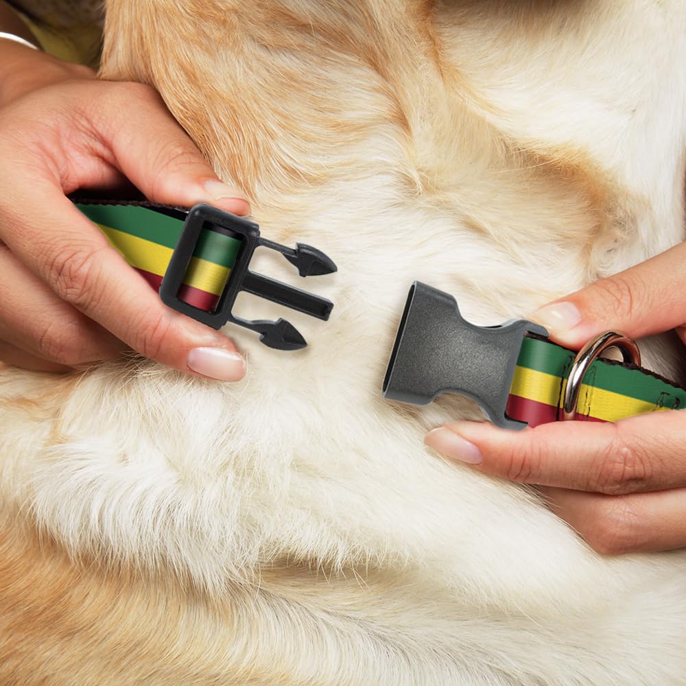 Buckle-Down Pc-W21802-M Rasta Plastic Clip Collar, Medium/11-17'