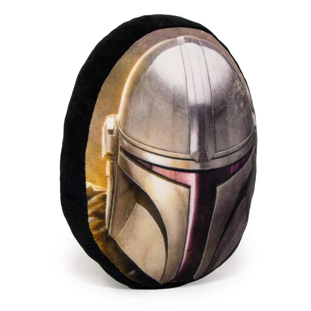 Buckle-Down Dog Toy, Mandalorian, Plush Squeaker Star Wars The Mandalorian Helmet, 8 x 8 (DTPT-SWBFJ)