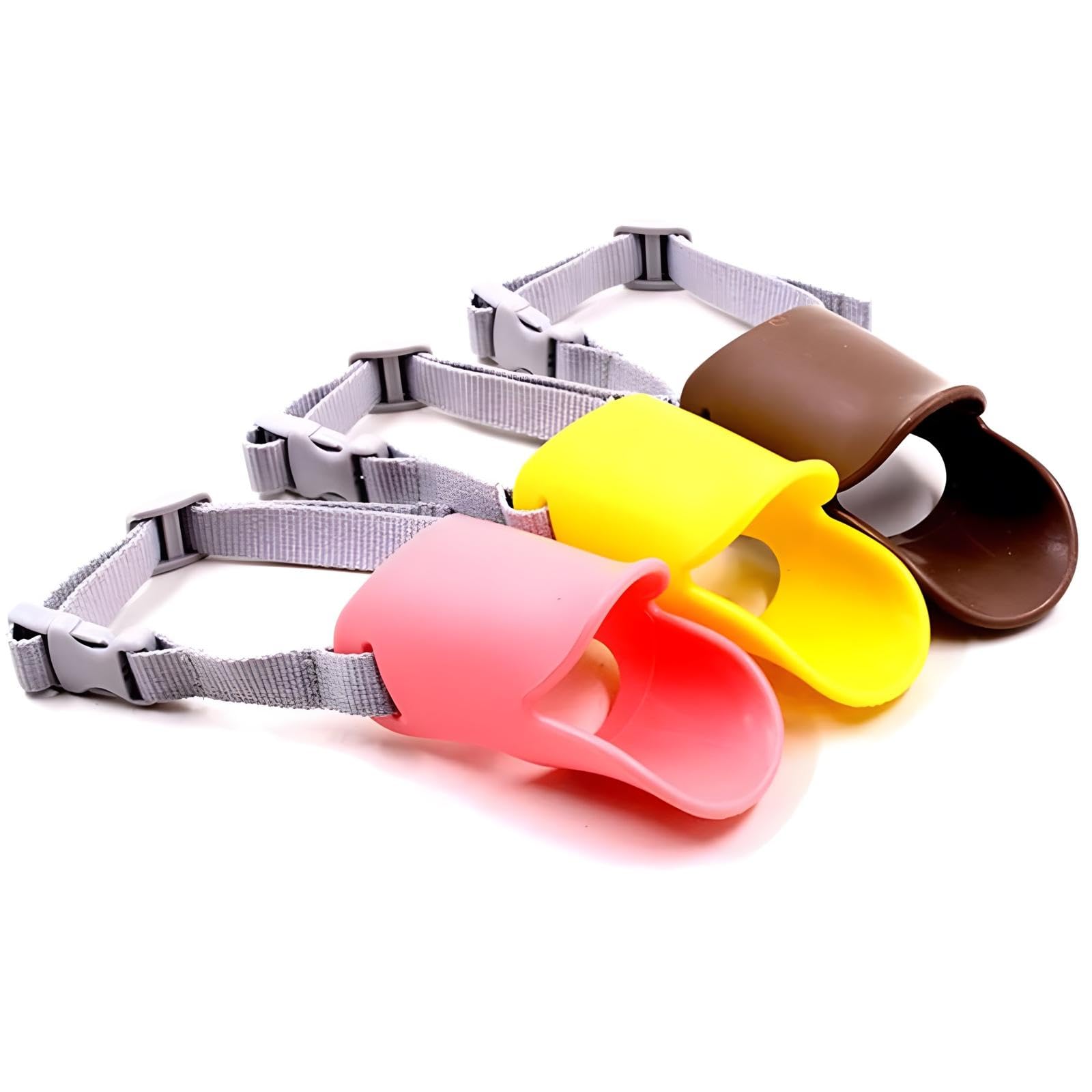 Anti Bite Duck Mouth Shape Dog Mouth Covers Anti-Called Muzzle Masks Pet Mouth Set Bite-Proof Silicone Material (Pink, S)