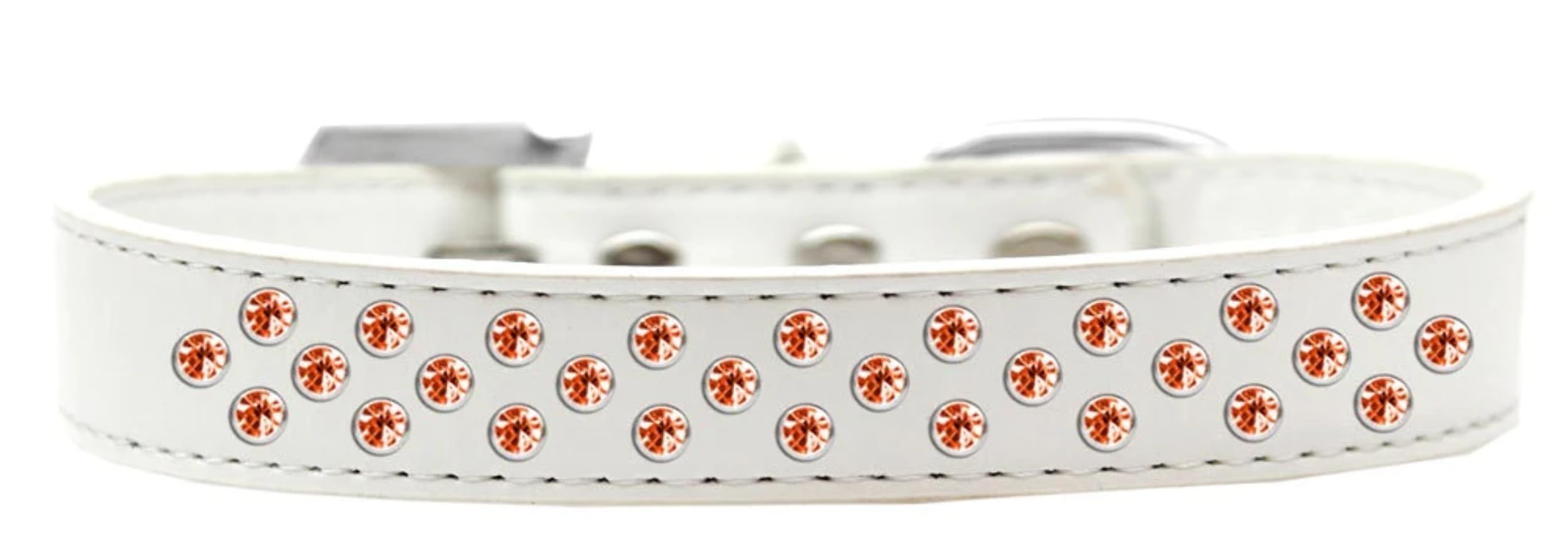 Dog, Puppy & Pet Fashion Collar, Orange Crystal Sprinkles White 18
