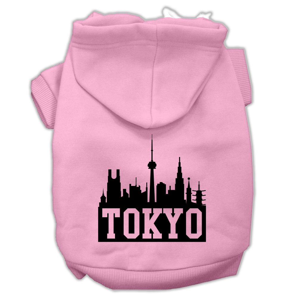 Pet Dog & Cat Hoodie Screen Printed, &quot;Tokyo Skyline&quot; Gray 3XL (25-35 lbs.)