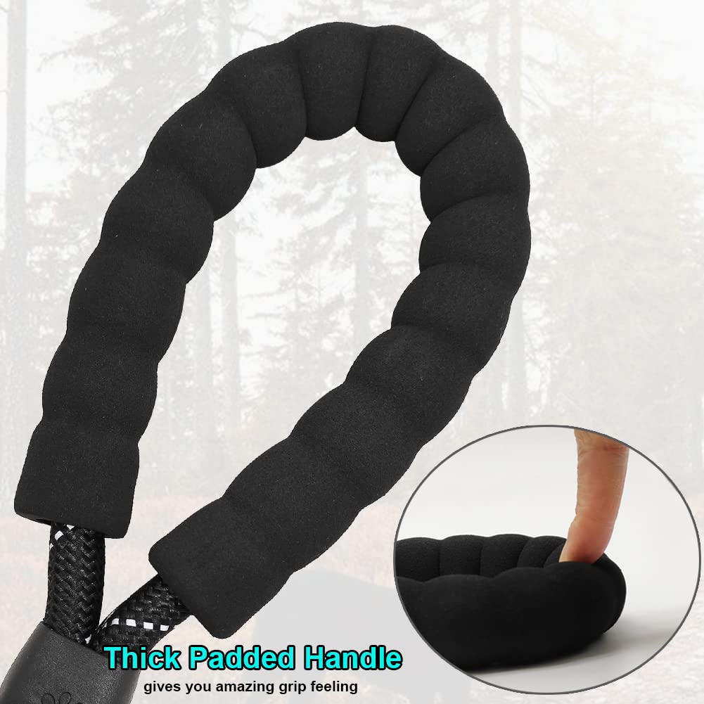 Btinesful 6Ft Chewproof Dog Leash, Strong Nylon Rope With Anti-Chewing Chain And Padded Handle For Medium Large Dogs Outdoor Training Walking Hiking Black