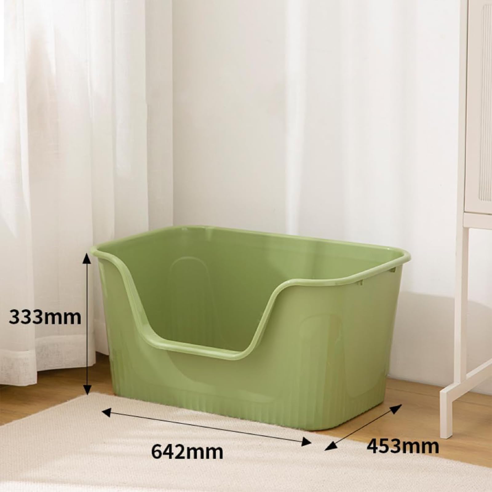 TownTime Extra Large Litter Box with High Sides 25.27  Lx17.83 Wx13.11 H,Anti-Splashing,Tool-Free Assembly,Multi Kitty Cat Litte