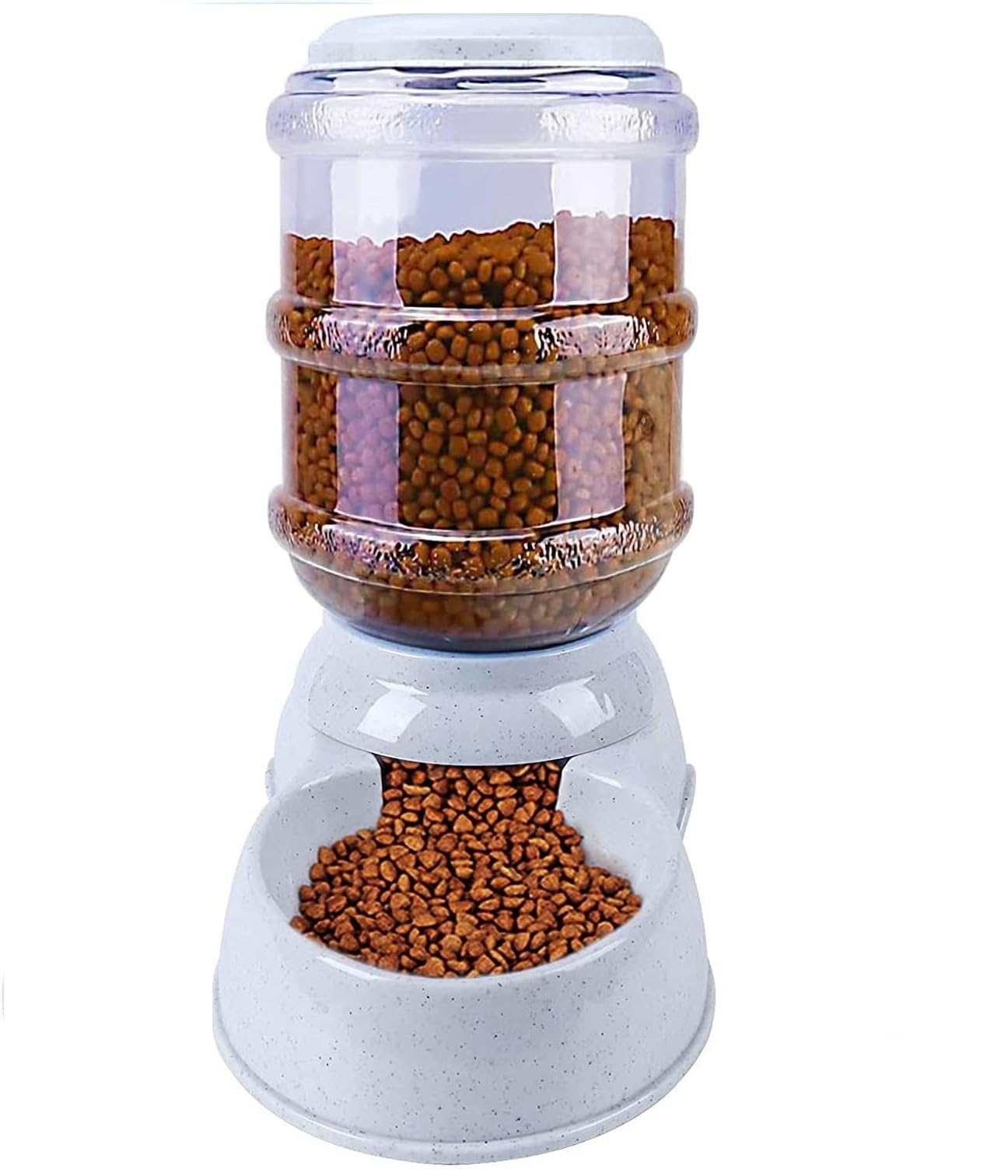Gnoly Automatic Pet Food Dispenser Gravity Dry Food Storage Bottle Bowl Dish Stand Pet Feeder Dry Replenish Pet Food Dispenser F