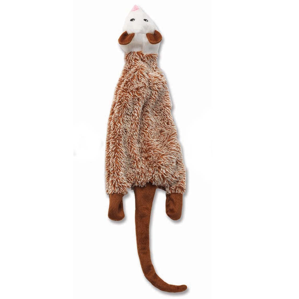 Petrageous 14054 Road Opossum Plush Dog Squeak Toy, Brown