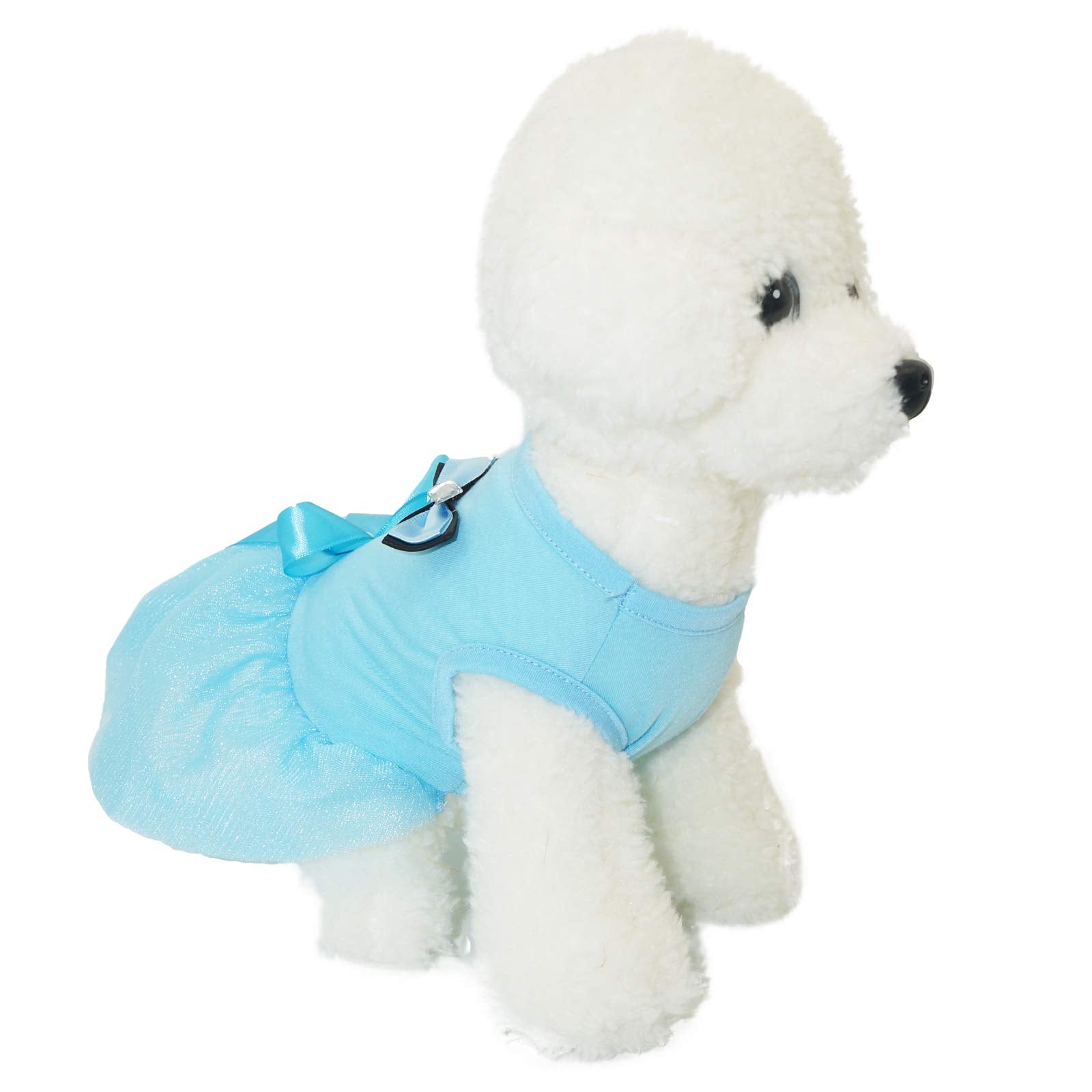Dog Dresses For Small Medium Dog Cat Pet Dog Princess Tutu Dresses Dog Skirt Bow Crystal Belt Skirt Pet Clothes (Medium, Blue)