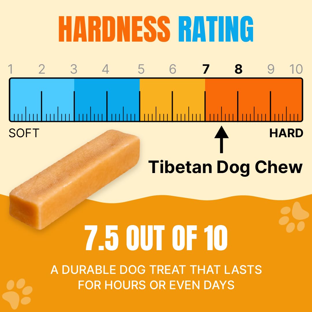 Tibetan Dog Chew Yak Cheese Sticks for Aggressive Chewers | Natural, Long Lasting & Easy to Digest with No Additives, Rawhide, G