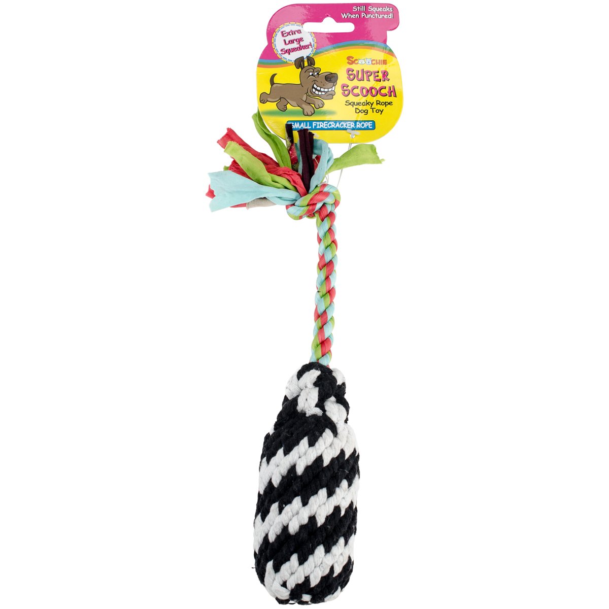 Scoochie Pet Products Super Scooch Firecracker Rope Dog Toy, Small, 10.5-Inch