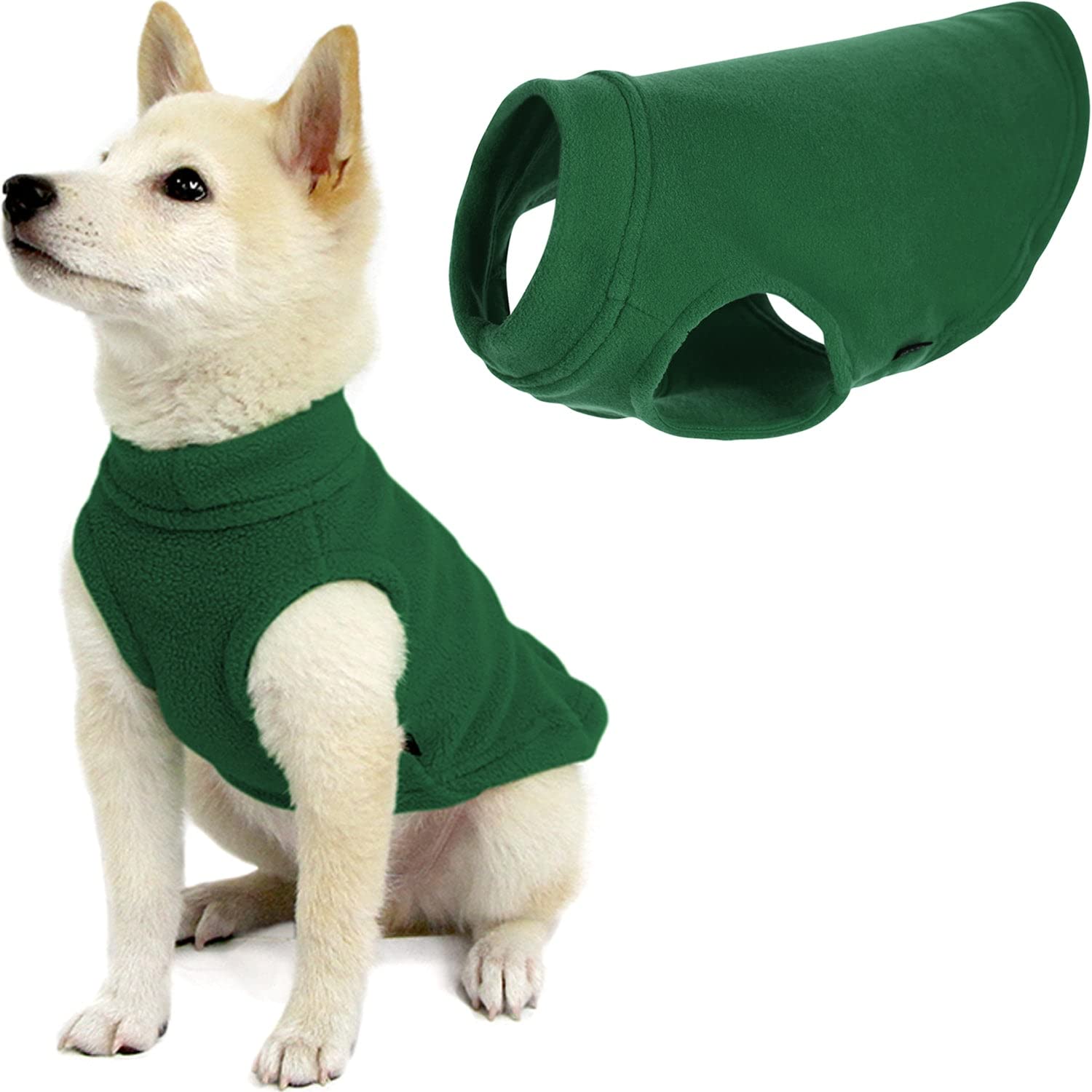 Gooby Stretch Fleece Vest Dog Sweater - Forest Green, Medium - Warm Pullover Fleece Dog Jacket - Winter Dog Clothes For Small Dogs Boy - Dog Sweaters For Small Dogs To Dog Sweaters For Large Dogs