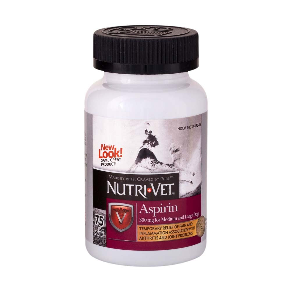 Nutri-Vet Aspirin Chewables For Large Dogs, 75 Count, Pack Of 2