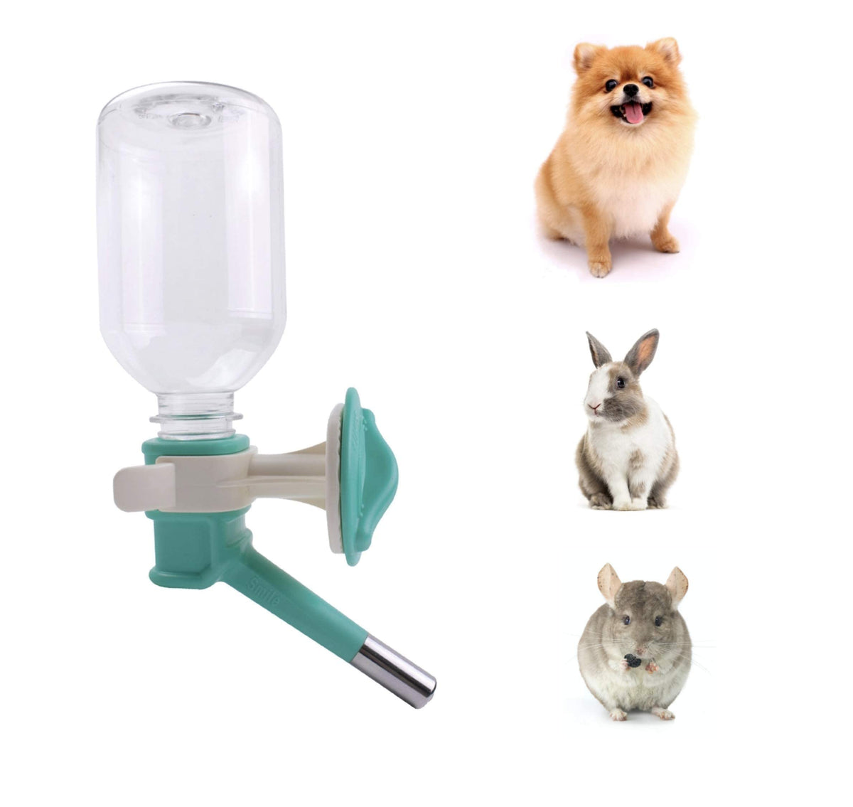 Choco Nose Patented No-Drip Water Bottle/Feeder For Puppies/Toy-Small Breed Dogs/Rabbits/Cats/Chinchillas And Other Small Pets And Animals - For Cages Or Crates 10.2 Oz. Nozzle 13Mm, Aqua (C528)