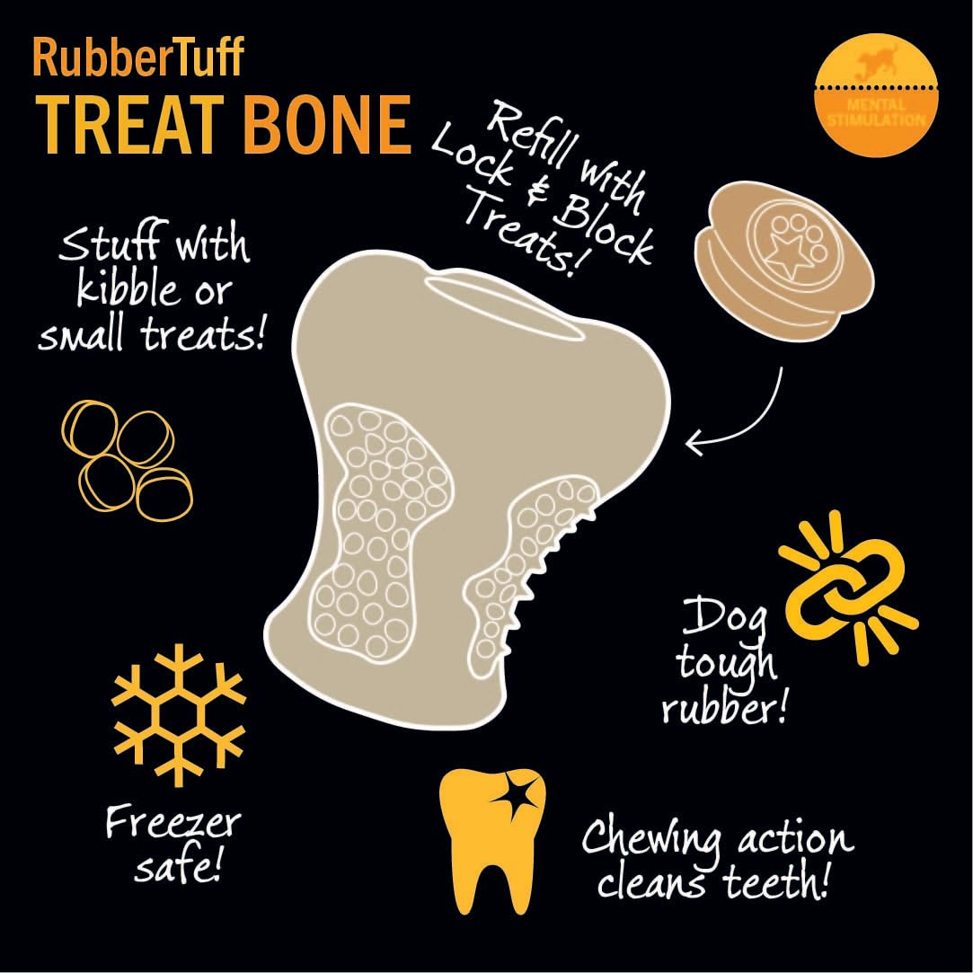 Starmark RubberTuff Treat Bone (Small), Brown
