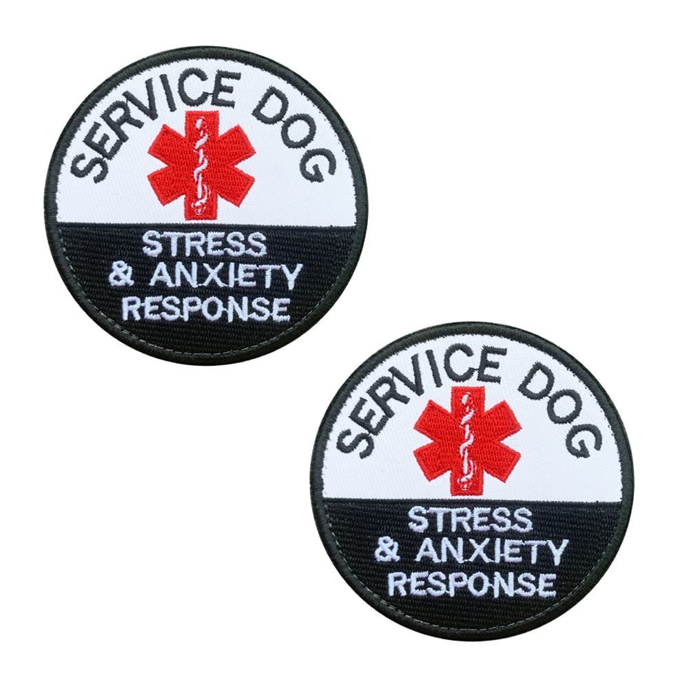 Antrix 2 Pcs Emt Ems Dog Patch Service Dog Patch Stress & Anxiety Response Hook & Loop Service Dog Harness Vest Patch For Medium