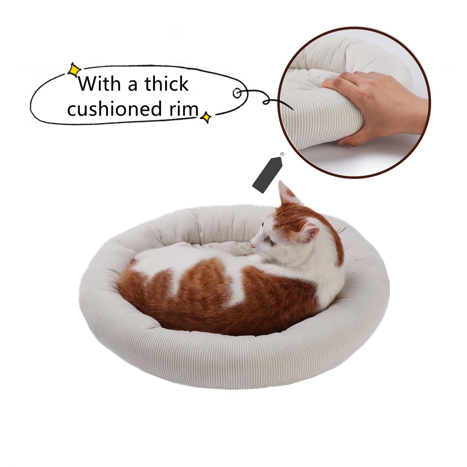 Shengocase Round Cat Tree Tower Accessories Replacement Parts, Round Donut Cuddler Cat Dog Cushion Bed Add-Ons For Plaform Perch