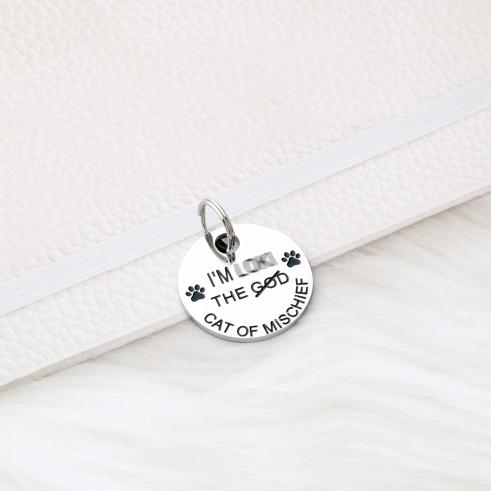 Ensianth Pet Collar Tags Cat Of Mischief Gift Cat Id Tags Cat Owner Gift Pet Id Tags Cat Lady Gift (Cat Of Mischief)