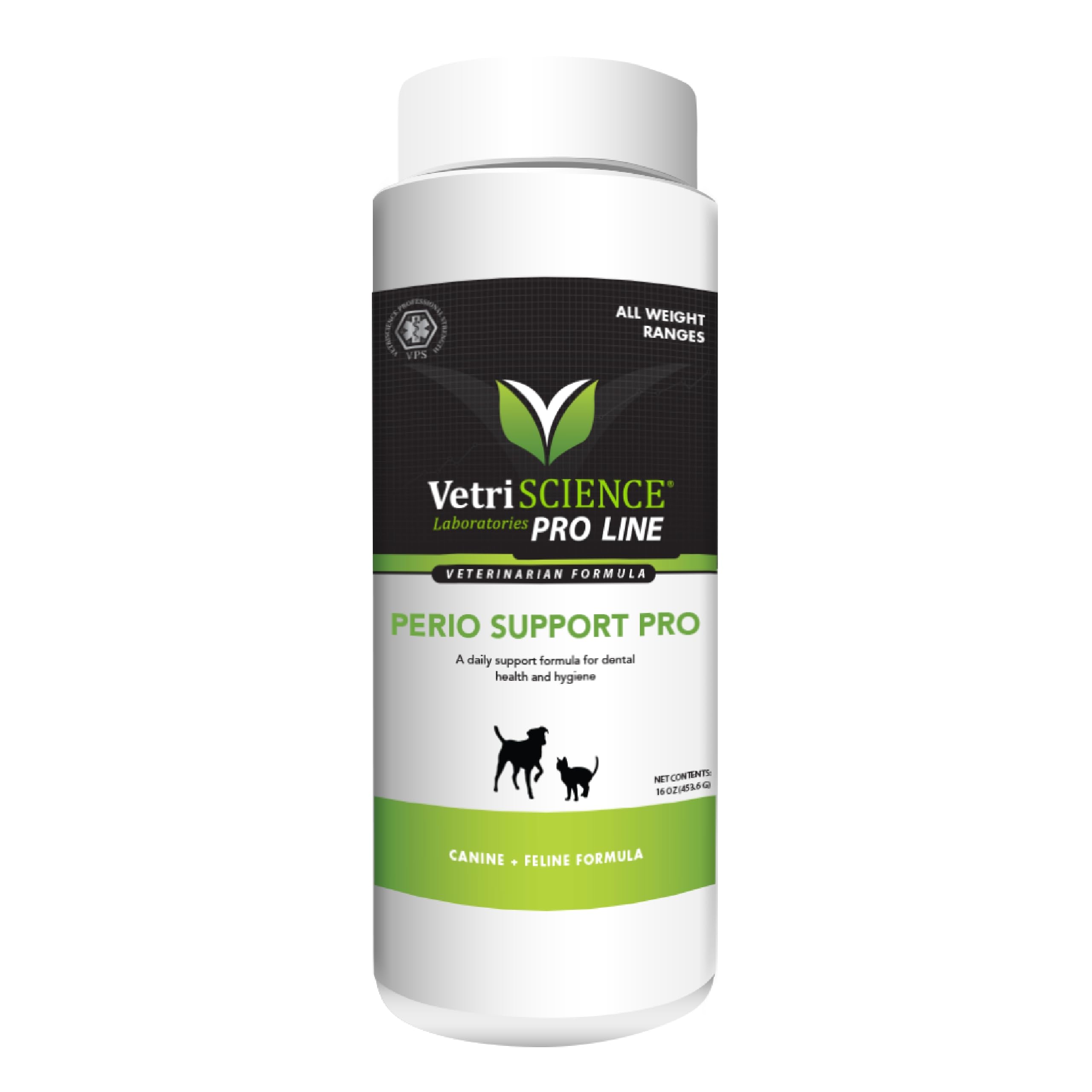 VetriScience Perio Support Pro - Dental Health Powder for Dogs & Cats - Supports Breath Freshening & Aids Against Plaque - Compr